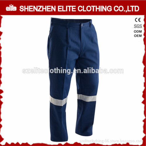 wholesale men hi vis reflective polycotton navy blue work trousers